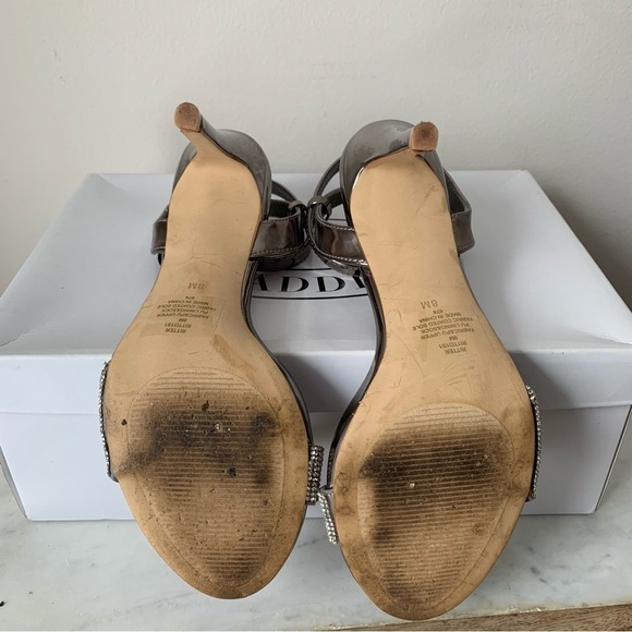 Steve Madden Rhinestone and Silver Ankle-strap sandal Heels Size 8 - Picture 8 of 13